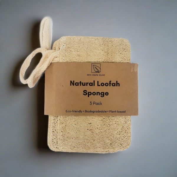 Natural Loofah Sponge - 3 Pack - Roots Refillery